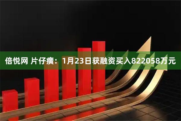 倍悦网 片仔癀：1月23日获融资买入822058万元