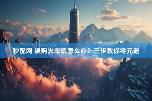 秒配网 误购火车票怎么办？三步教你零元退